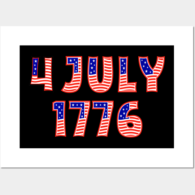 4 july 1776 Independence Day Wall Art by Bakchos